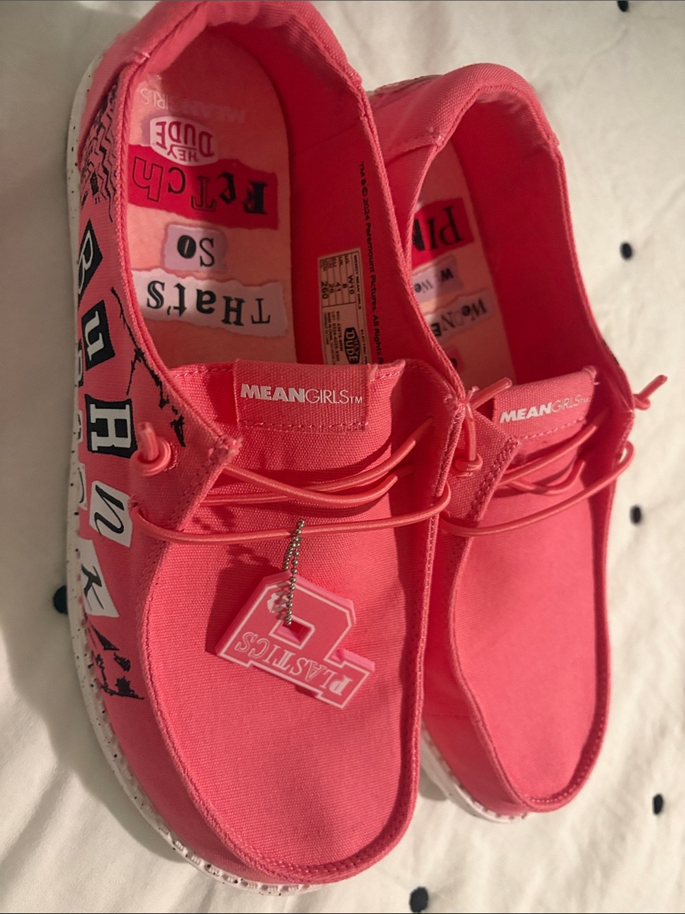 Hey Dude Mean Girls Pink Canvas Slip-On Loafers